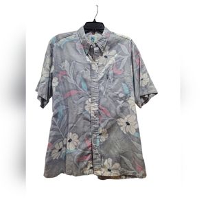 Vintage Kahala Floral Hawaiian Shirt 100% Cotton Button Down Men's Large GUC